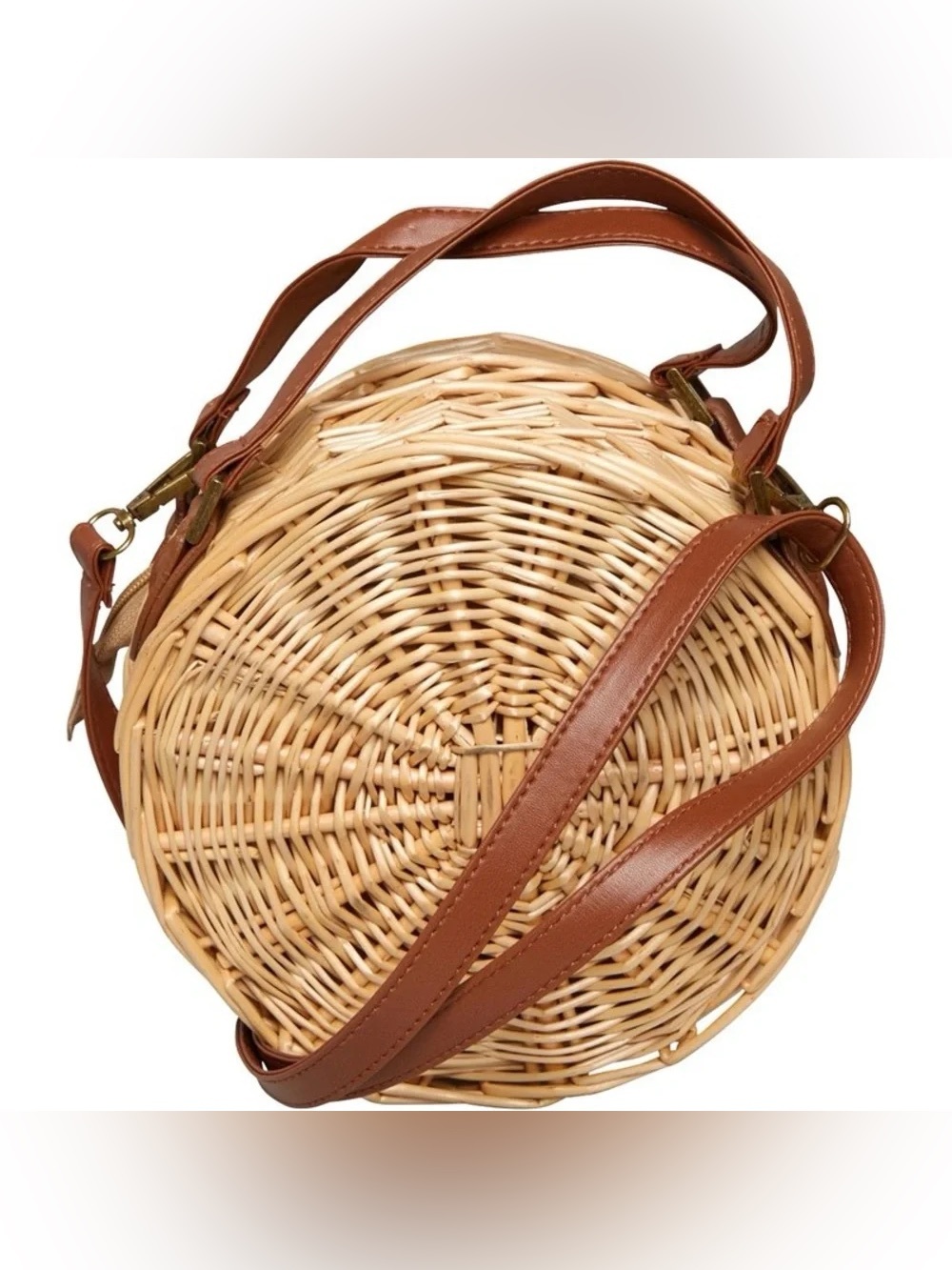 EUC – South Beach Round Rattan Crossbody Bag